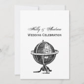  Wereldbol-lithograaftekening van de Wereld Kaart (Voorkant)