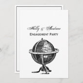  Wereldbol-lithograaftekening van de Wereld Kaart (Voorkant / Achterkant)