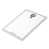 Wereldbol-lithograaftekening van de Wereld Notitieblok (Schuin)