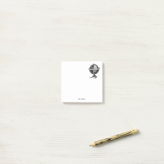  Wereldbol-lithograaftekening van de Wereld Post-it® Notes (Op bureau)