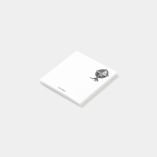 Wereldbol-lithograaftekening van de Wereld Post-it® Notes (Schuin)