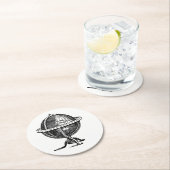  Wereldbol-lithograaftekening van de Wereld Ronde Kartonnen Onderzetter (Insitu)