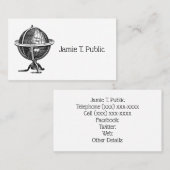  Wereldbol-lithograaftekening van de Wereld Visitekaartje (Voorkant / Achterkant)