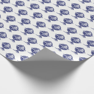  Wereldbol-lithograaftekenmarine Cadeaupapier