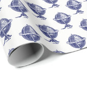  Wereldbol-lithograaftekenmarine Cadeaupapier (Rol Hoek)