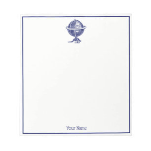 Wereldbol-lithograaftekenmarine Notitieblok