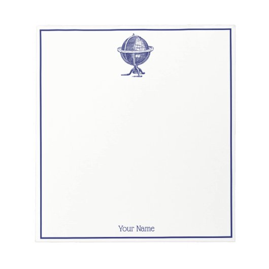  Wereldbol-lithograaftekenmarine Notitieblok (Voorkant)