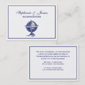  Wereldbol-lithograaftekenmarine Visitekaartje (Voorkant / Achterkant)