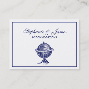  Wereldbol-lithograaftekenmarine Visitekaartje