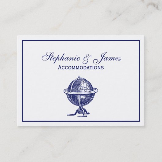  Wereldbol-lithograaftekenmarine Visitekaartje (Voorkant)