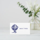  Wereldbol-lithograaftekenmarine Visitekaartje (Staand voorkant)