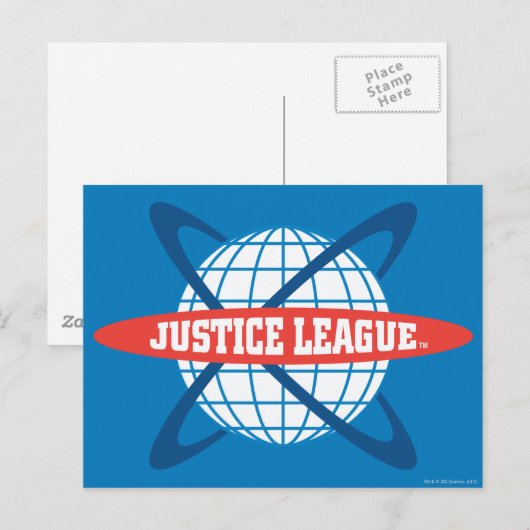 Wereldbol Logo Justice League Briefkaart (Voorkant / Achterkant)