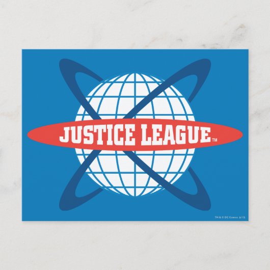 Wereldbol Logo Justice League Briefkaart (Voorkant)