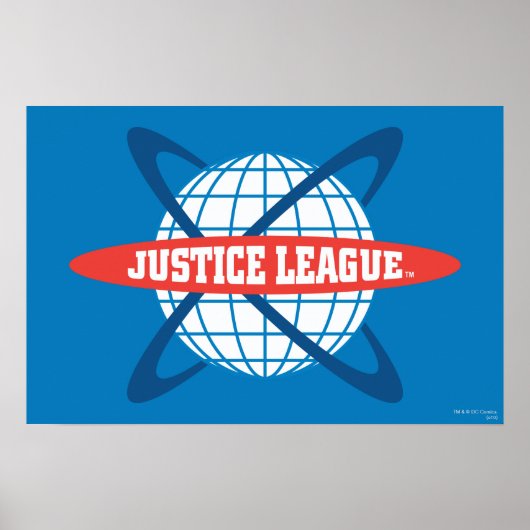 Wereldbol Logo Justice League Poster (Voorkant)