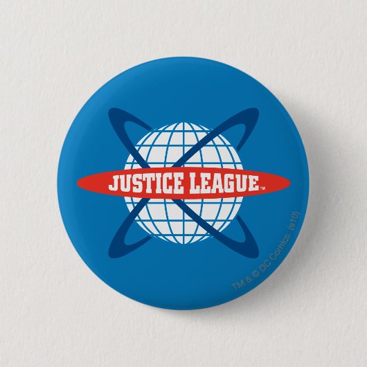 Wereldbol Logo Justice League Ronde Button 5,7 Cm (Voorkant)