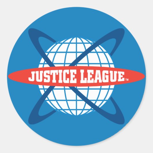 Wereldbol Logo Justice League Ronde Sticker (Voorkant)
