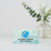 Wereldbol Logo | Zonnewind achtergrond Visitekaartje (Staand voorkant)