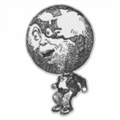 Wereldbol Man Sticker (Voorkant)