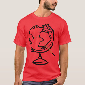 Wereldbol met aanwijsstok Geografie Onderwijs jong T-shirt