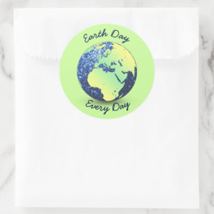 Wereldbol met blauwe vonken op Aarde personalisere Ronde Sticker