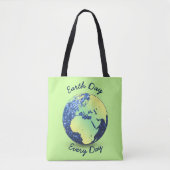 Wereldbol met blauwe vonken op Aarde personalisere Tote Bag (Voorkant)