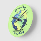 Wereldbol met blauwe vonken op Aarde personalisere Vierkante Klok (Hoek)