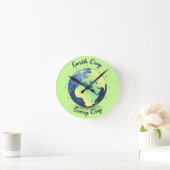 Wereldbol met blauwe vonken op Aarde personalisere Vierkante Klok (Huis)