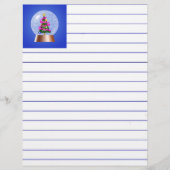 Wereldbol met kerstboomsneeuw (Voorkant)