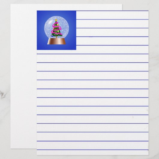 Wereldbol met kerstboomsneeuw (Voorkant / Achterkant)