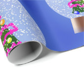 Wereldbol met kerstboomsneeuw cadeaupapier (Rol Hoek)