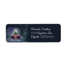 Wereldbol met kerstboomsneeuw