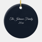 Wereldbol met kerstboomsneeuw keramisch ornament (Achterkant)