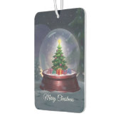 Wereldbol met kerstboomsneeuw luchtverfrisser (Links)