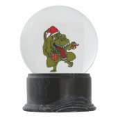 Wereldbol met kerstdinosaur Snow Sneeuwbol (Achterkant)