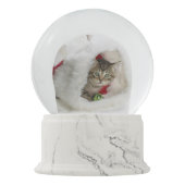 Wereldbol met kerstkat-sneeuw sneeuwbol (Voorkant)