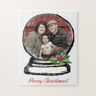 Wereldbol met kerstsneeuw Foto Legpuzzel