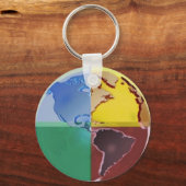 Wereldbol met rubricering - Sleutelhanger (Voorkant)