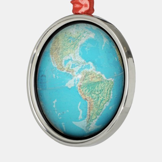 Wereldbol Metalen Ornament (Links)