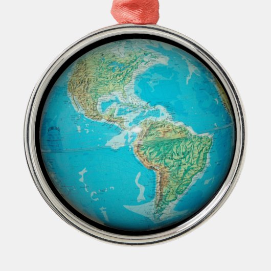 Wereldbol Metalen Ornament (Voorkant)