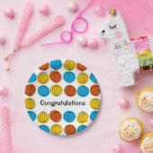 Wereldbol Multi Gefeliciteerd papier bord rond (Feest)