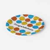 Wereldbol Multi Gefeliciteerd papier bord rond (Gekanteld)