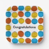 Wereldbol Multi Proficiat papier bord vierkant (Voorkant)