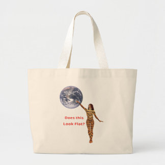 Wereldbol niet plat grote tote bag