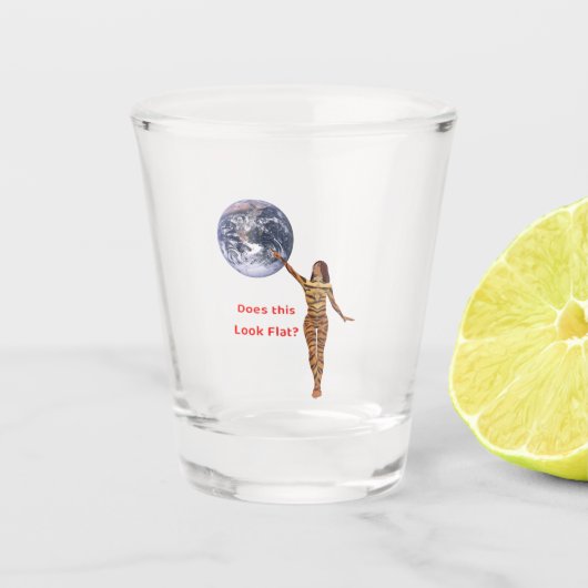 Wereldbol niet plat shot glas (Voorkant)