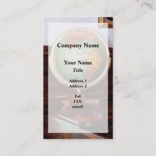 Wereldbol op Piano Visitekaartje