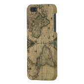 Wereldbol oude kaart iPhone hoesje (Achterkant Links)