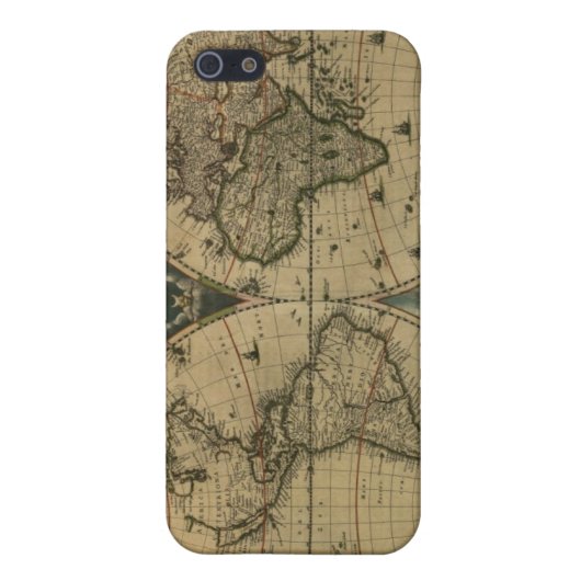 Wereldbol oude kaart iPhone hoesje (Achterkant)