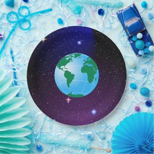 WERELDBOL PAPIEREN BORDJE (Feest)