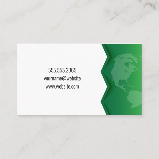Wereldbol-pictogram | Groene aarde Visitekaartje (Achterkant)
