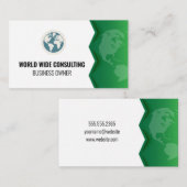 Wereldbol-pictogram | Groene aarde Visitekaartje (Voorkant / Achterkant)